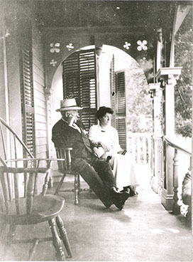 Weir and his duaghter on the porch